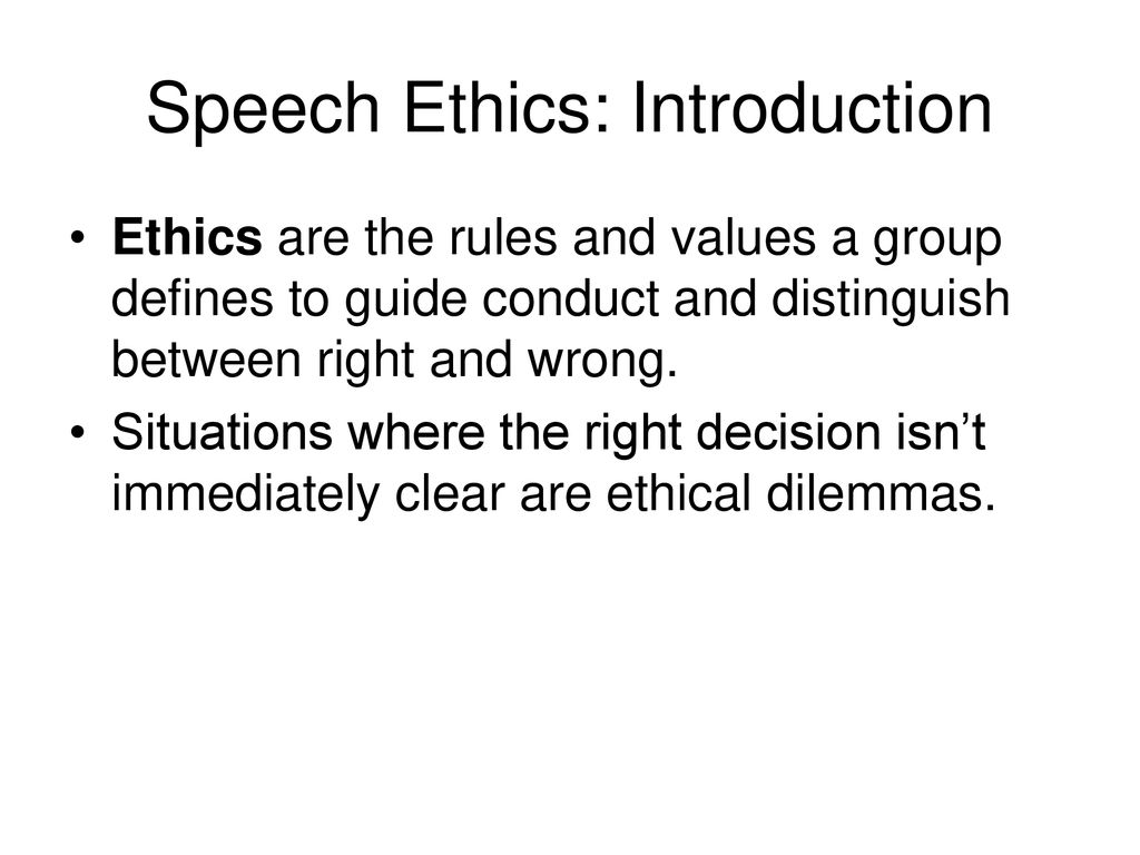 ethics and values speech