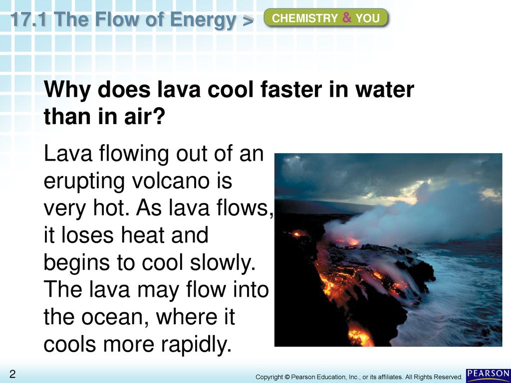 Why does lava cool faster in water than in air