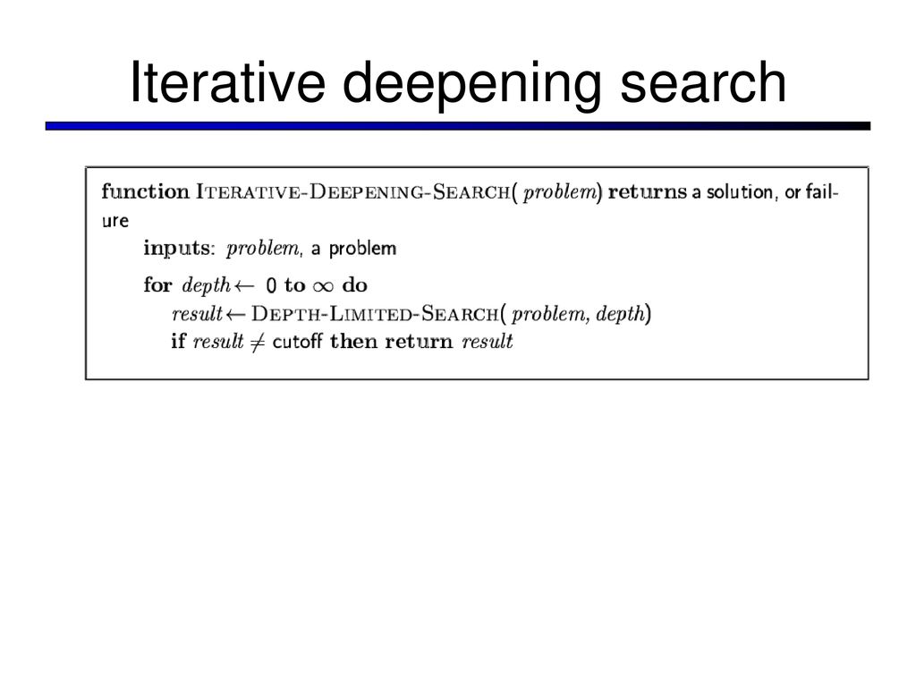 Iterative deepening search