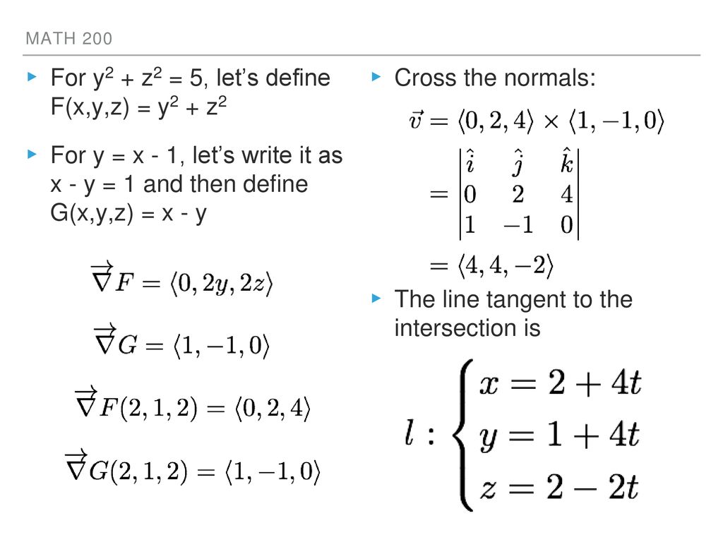 Math 0 Week 6 Monday Tangent Planes Ppt Download