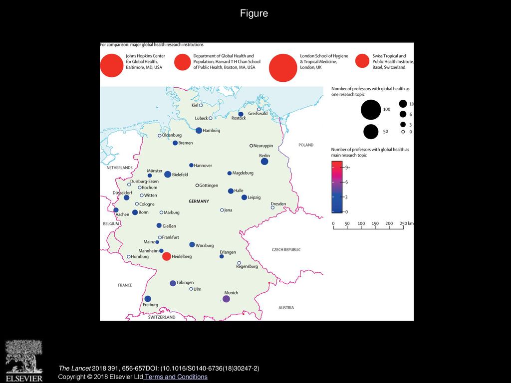 Figure Global health research map of Germany