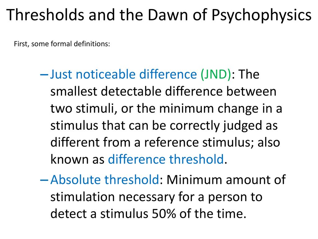 Thresholds and the Dawn of Psychophysics