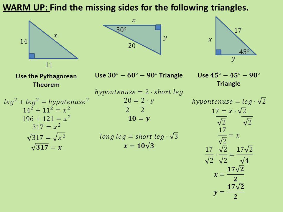 Use the Pythagorean Theorem