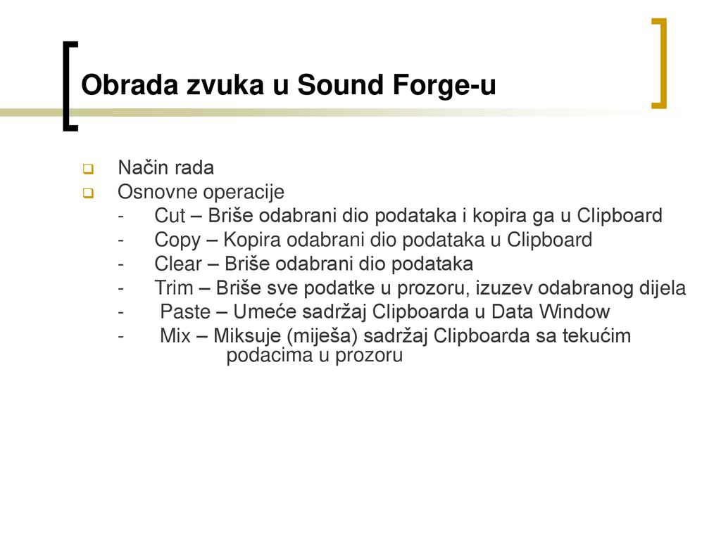 Obrada zvuka u Sound Forge-u