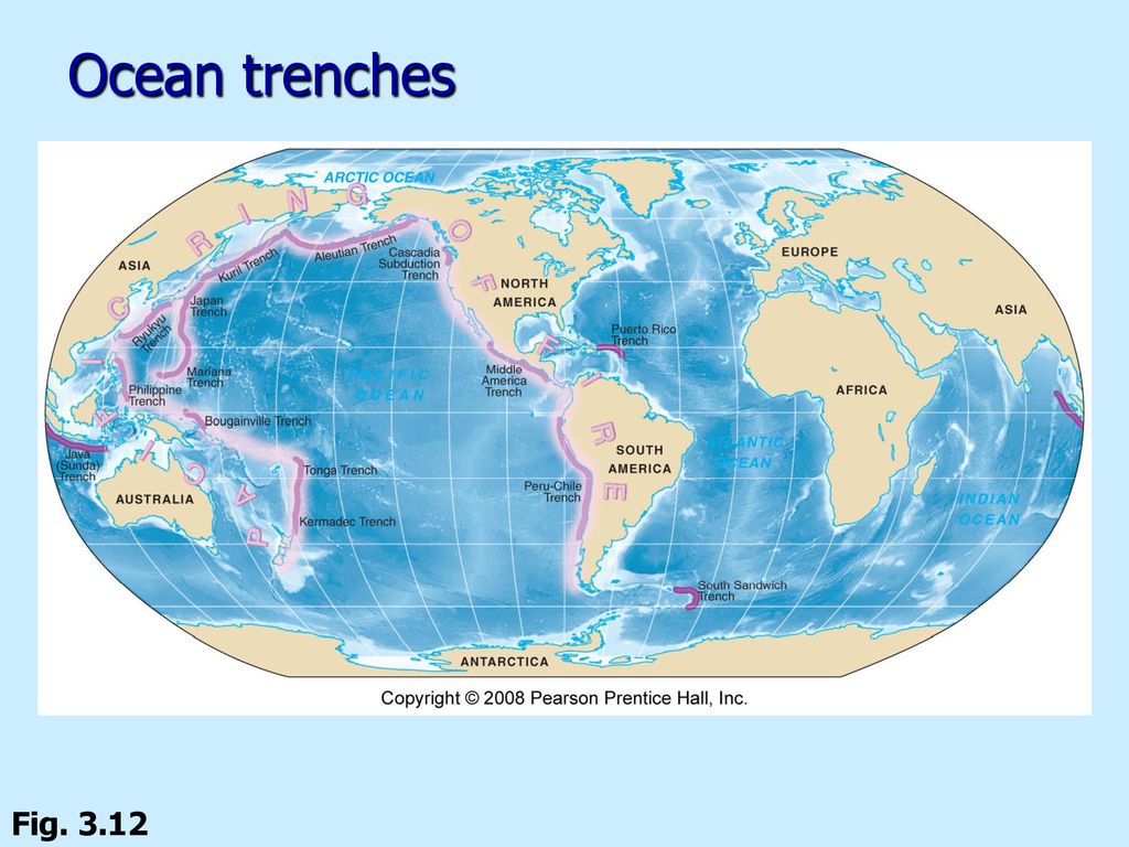 Ocean trenches Fig. 3.12