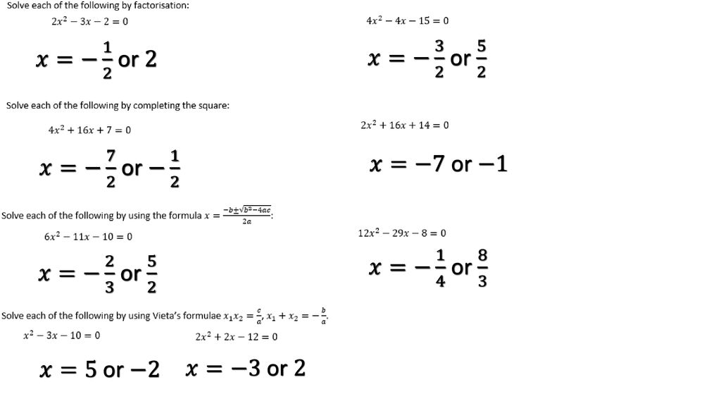 Applications Of Quadratic Equations Ppt Download