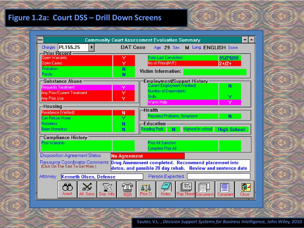 Figure 1.2a: Court DSS – Drill Down Screens