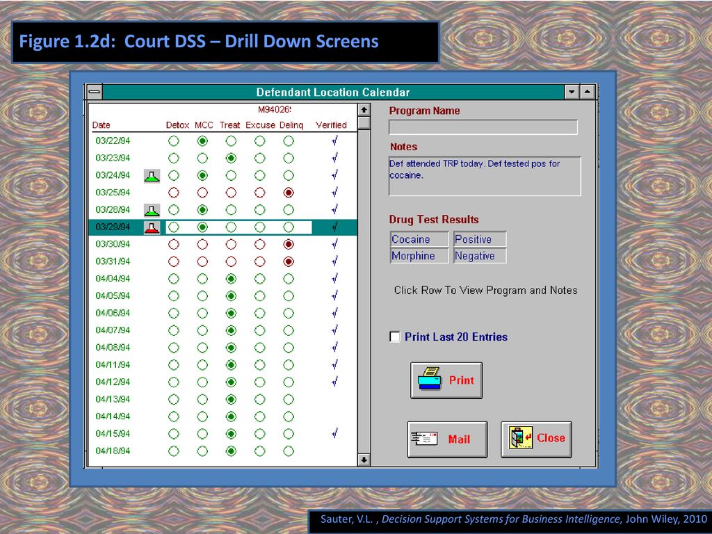 Figure 1.2d: Court DSS – Drill Down Screens