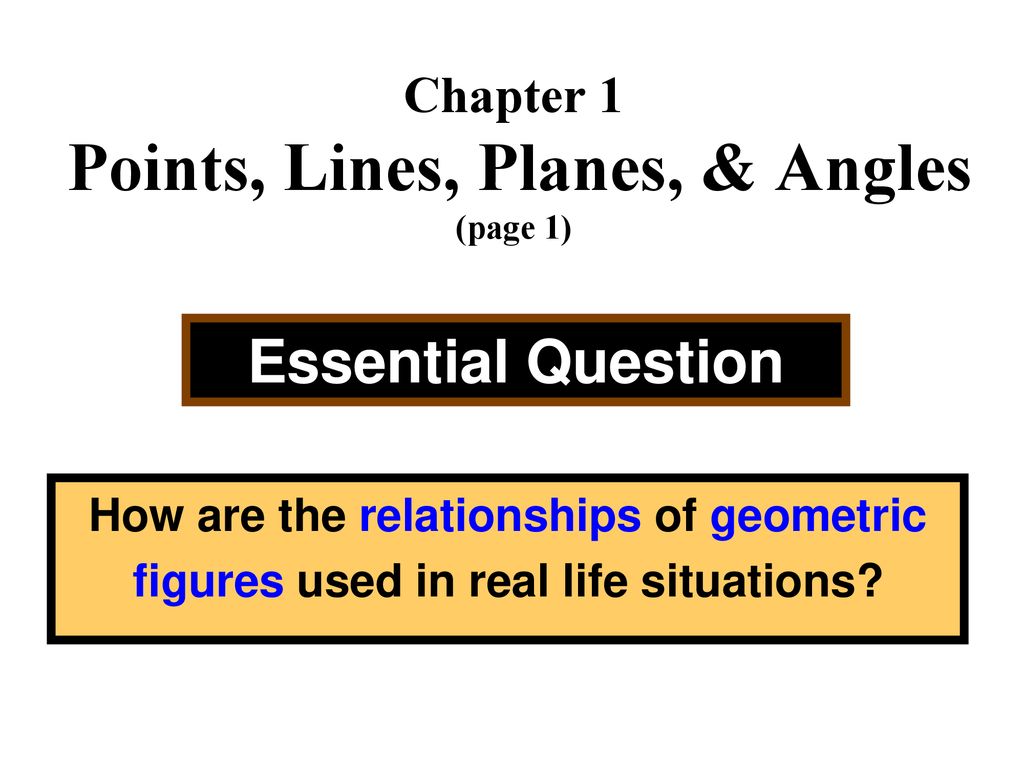 Chapter 1 Points, Lines, Planes, & Angles (page 1)
