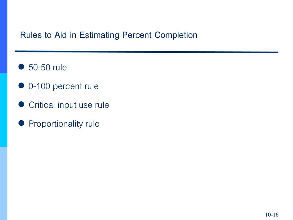 Rules to Aid in Estimating Percent Completion