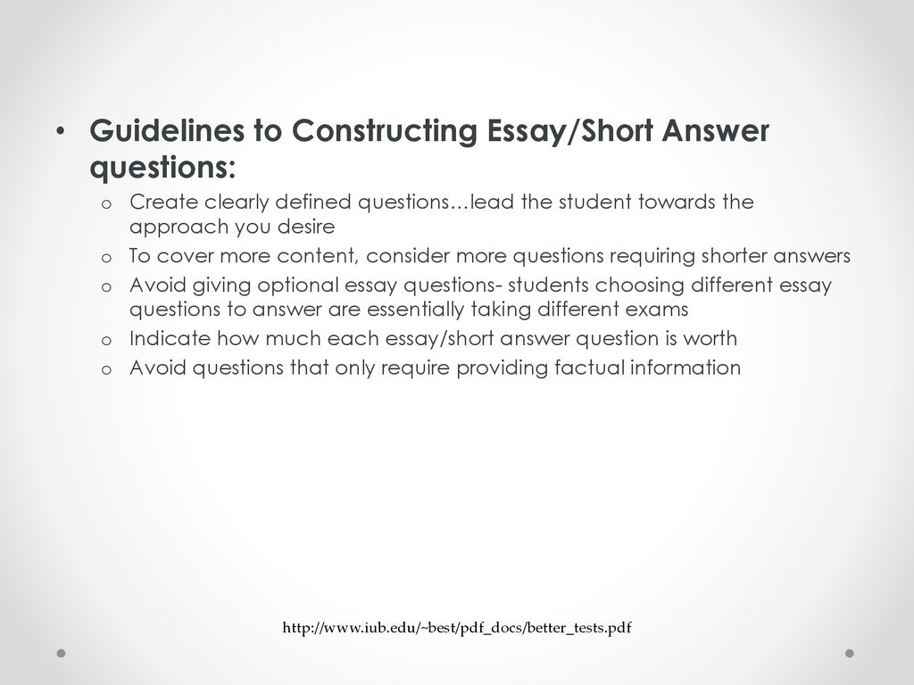 guidelines for constructing essay test