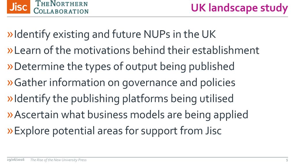Identify existing and future NUPs in the UK