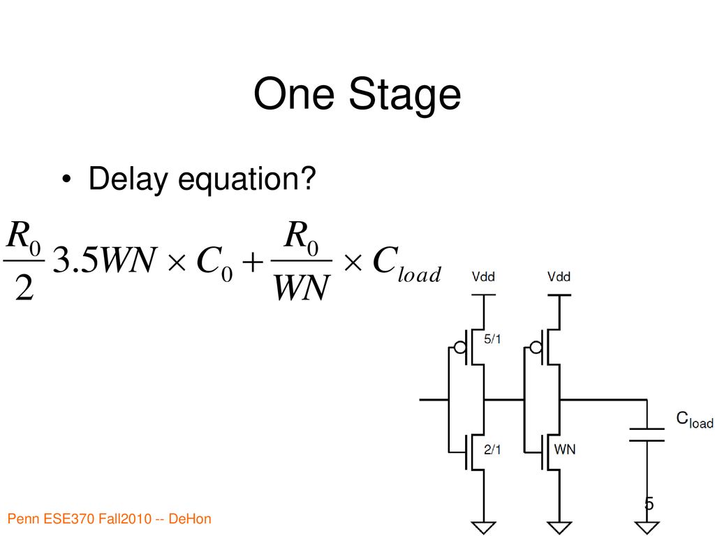 One Stage Delay equation Penn ESE370 Fall DeHon