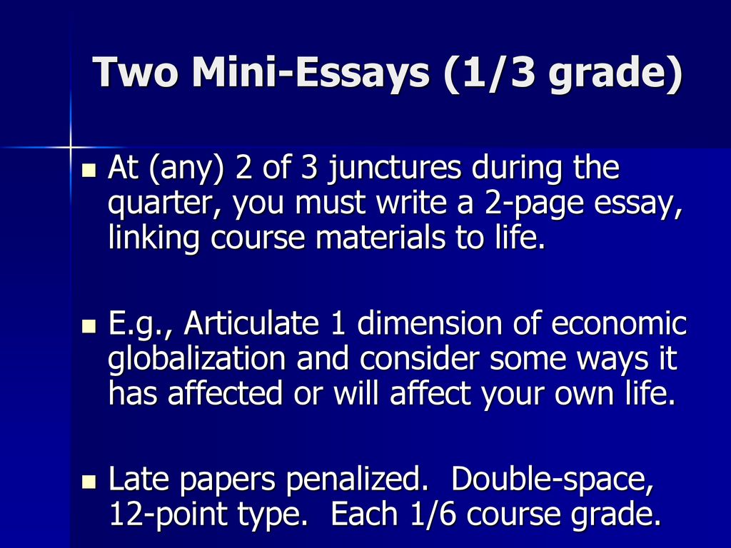 Two Mini-Essays (1/3 grade)