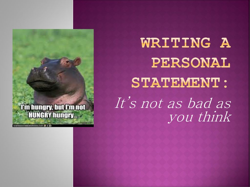 Writing a personal statement: