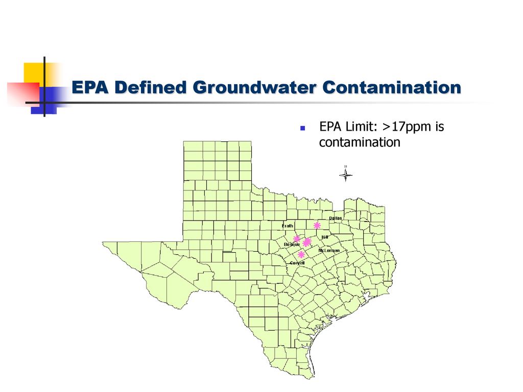 EPA Defined Groundwater Contamination
