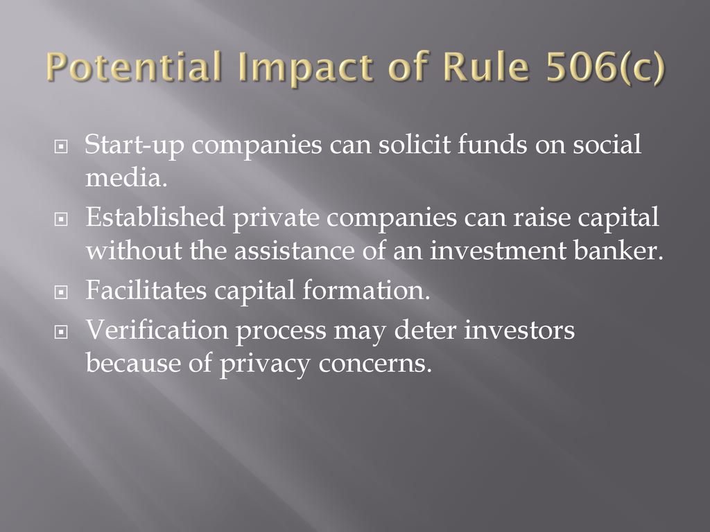 New Rule 506(c): SEC Opens Door To Raise Capital Through General ...