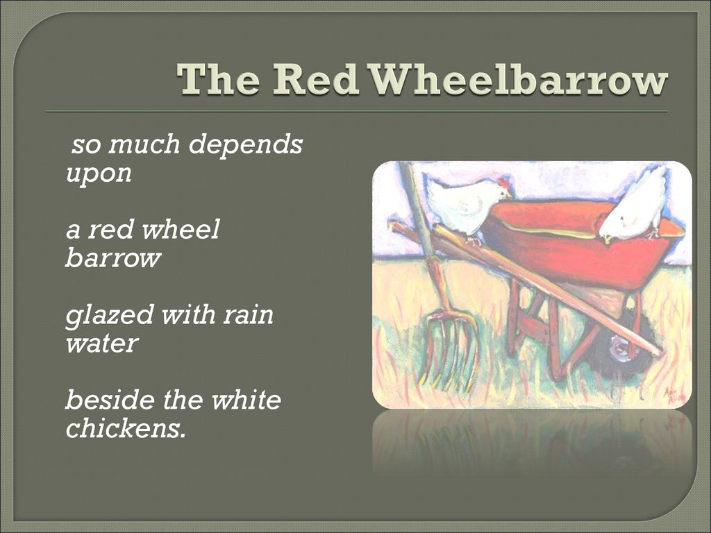 so much depends on a red wheelbarrow meaning