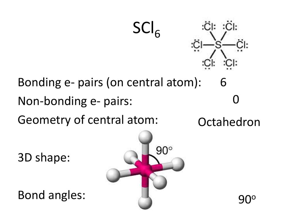 6. Geometry of central atom. 