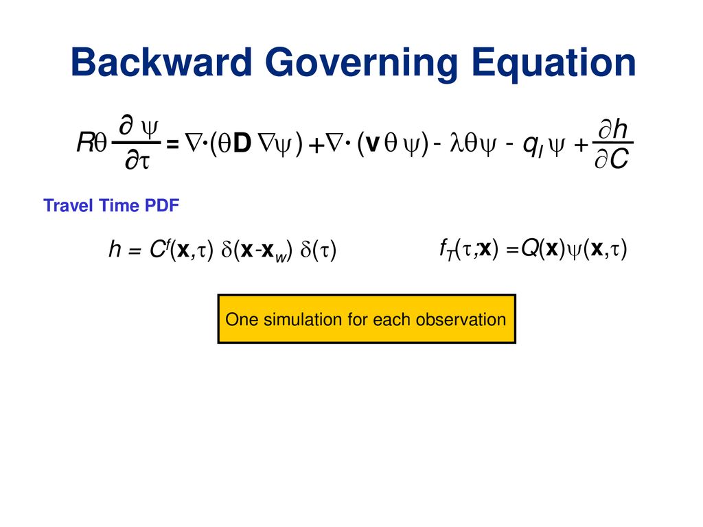 Principles And Applications Of Backward In Time Modeling Of Contaminants In The Environment Roseanna M Neupauer Department Of Civil Environmental And Ppt Download