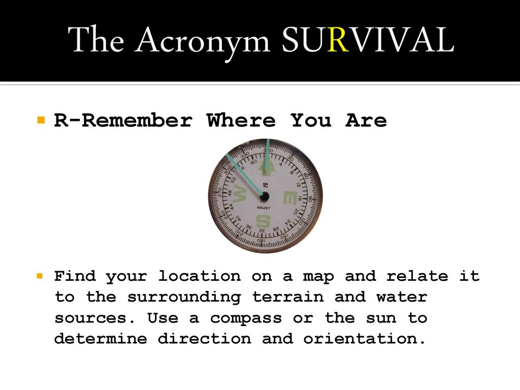 SURVIVAL ACRONYM - The Survival University