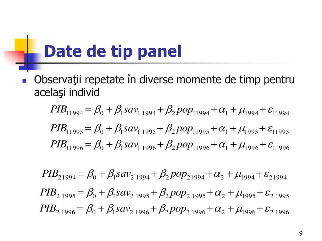 Modele de regresie pentru date de tip panel - ppt download