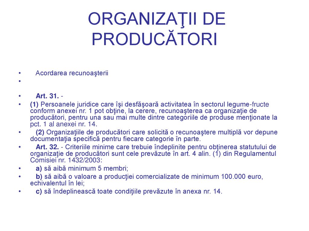 Grupuri şi organizaţii de producători - ppt download