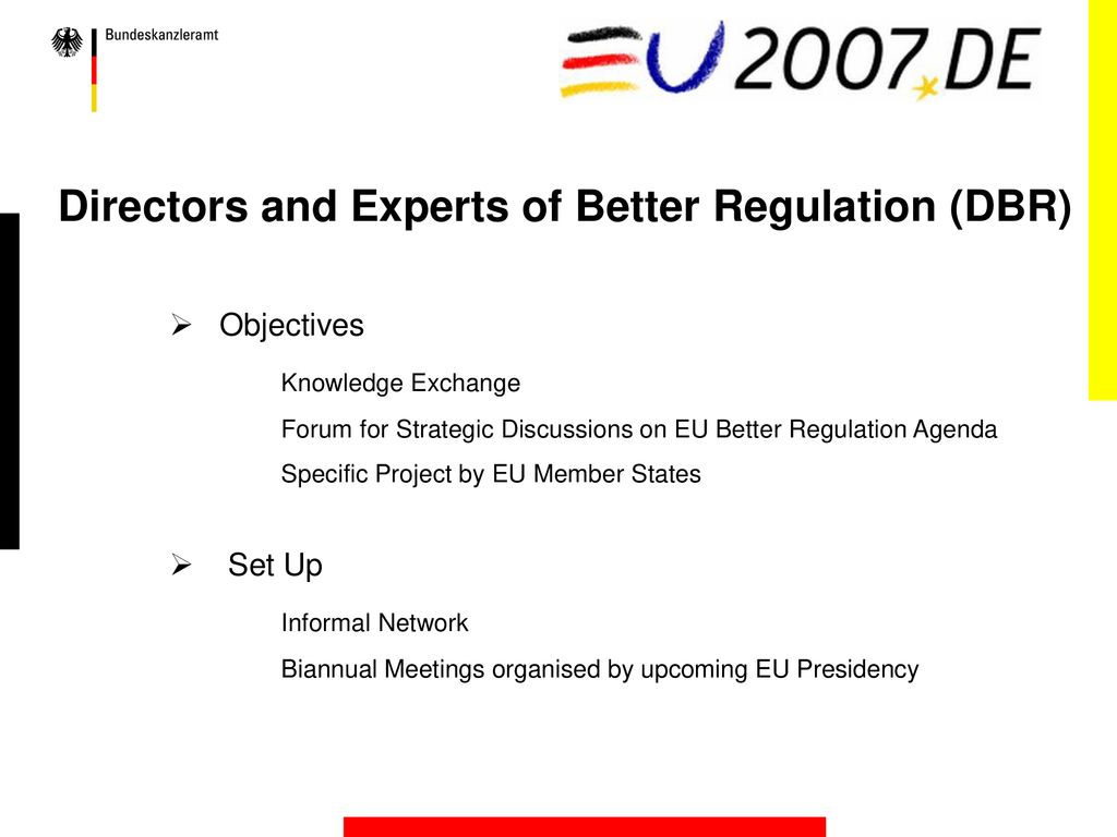 The Group of Directors and Experts of Better Regulation (DBR) - ppt download