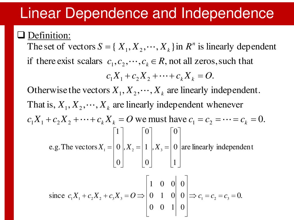 Vectors, Linear Combinations and Linear Independence - ppt download