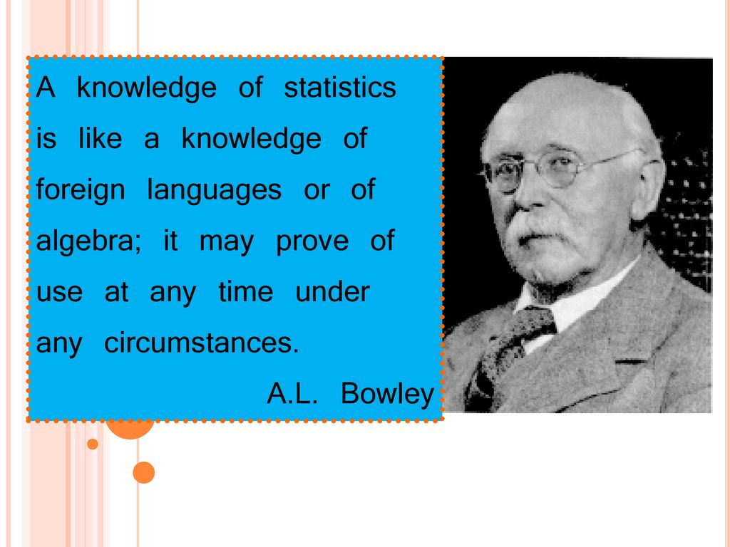 A knowledge of statistics is like a knowledge of foreign languages or of algebra; it may prove of use at any time under any circumstances.