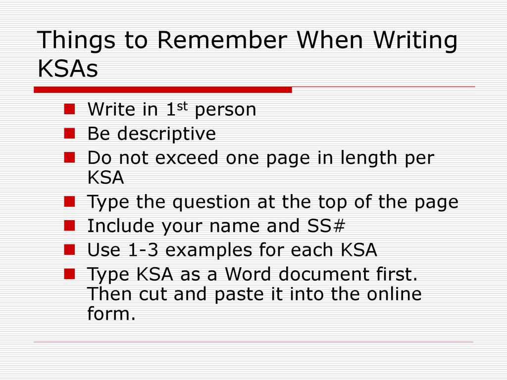 Writing KSAs Tutorial. - ppt download