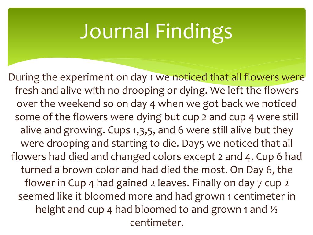 Journal Findings