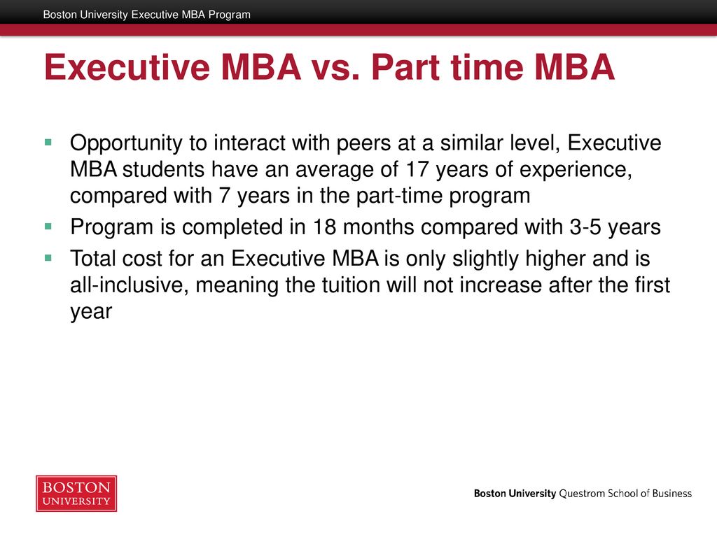 Boston University Executive MBA Program - ppt download