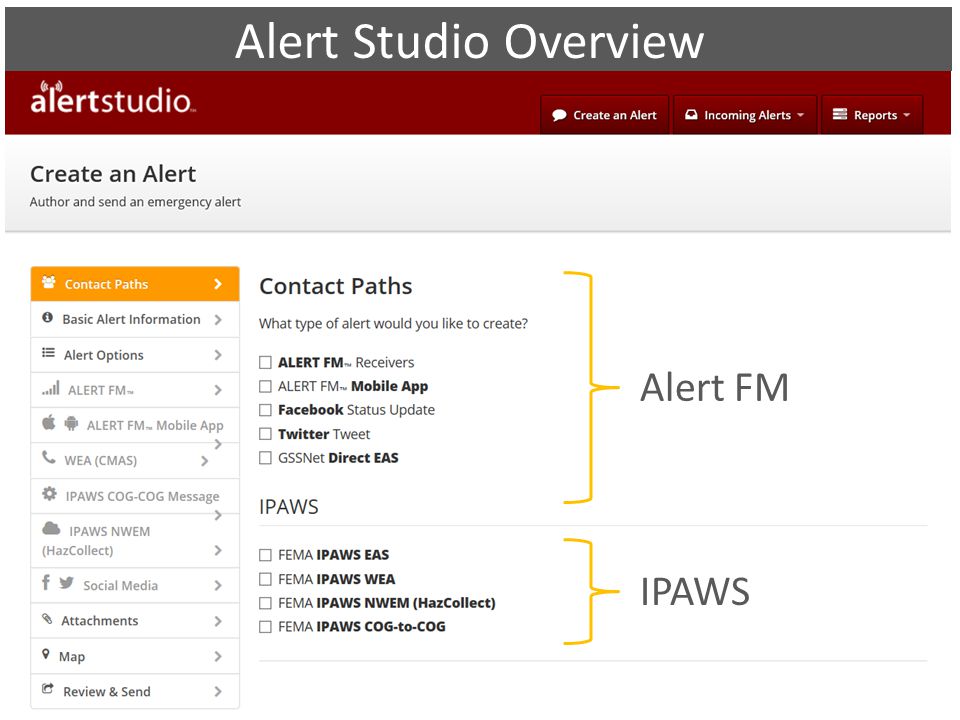 Alert Studio Overview Alert FM IPAWS