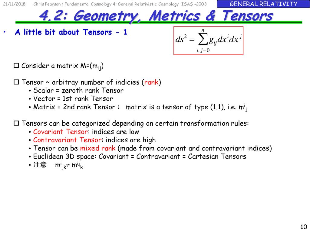 4.2: Geometry, Metrics & Tensors