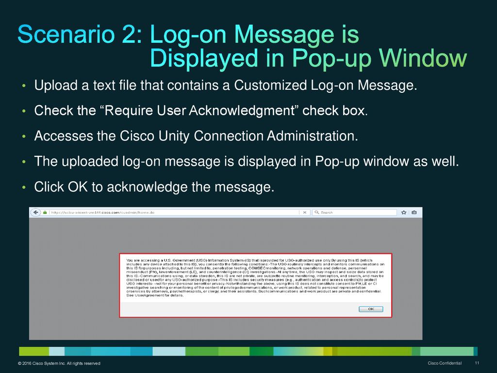 Cisco unity connection customized log on message ppt download