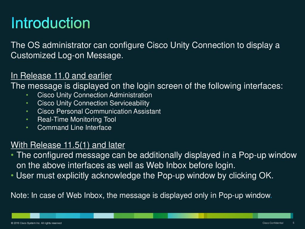 Cisco unity connection customized log on message ppt download