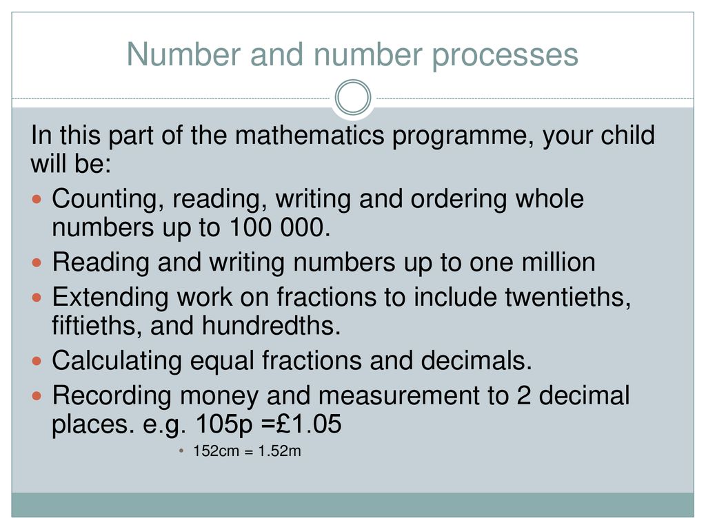 Number and number processes