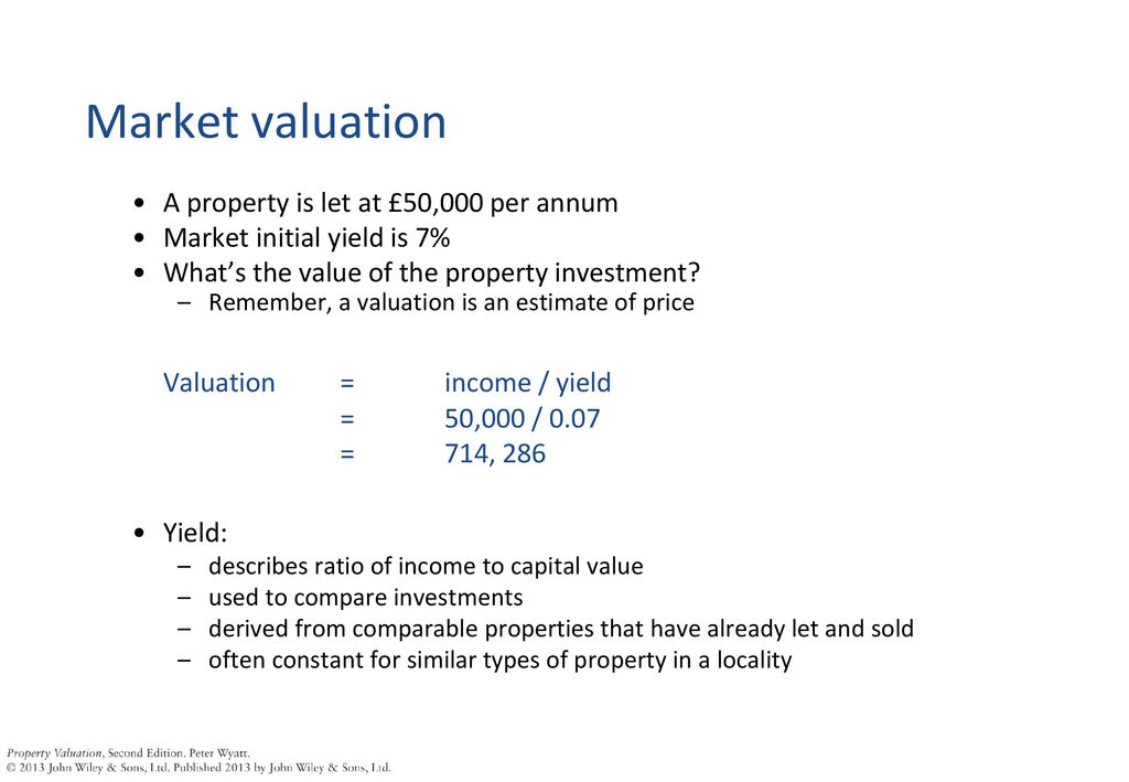 Property investment valuation - ppt download