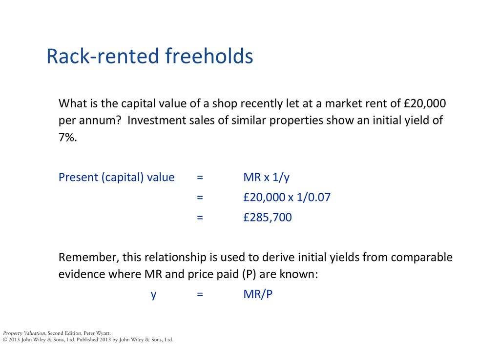Property investment valuation - ppt download