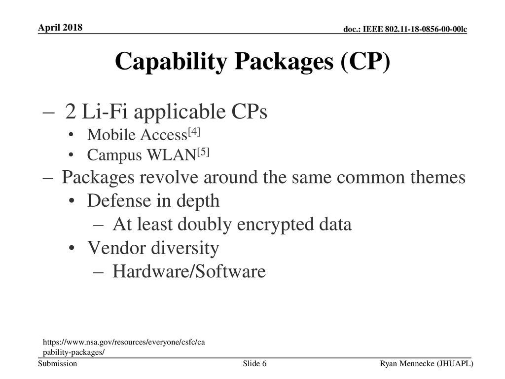 Capability Packages (CP)