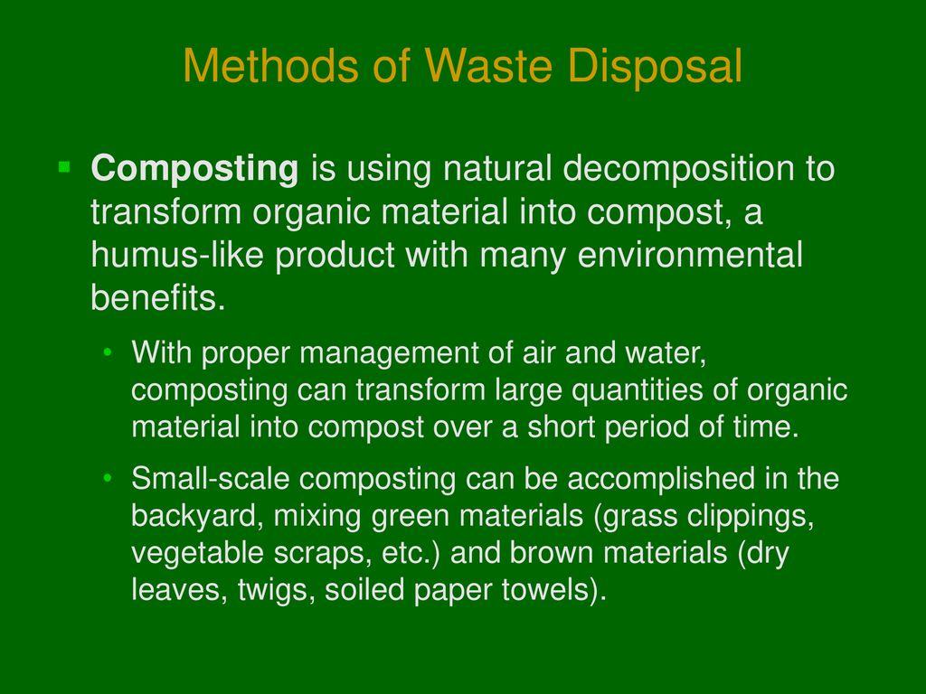 what are the methods of waste disposal