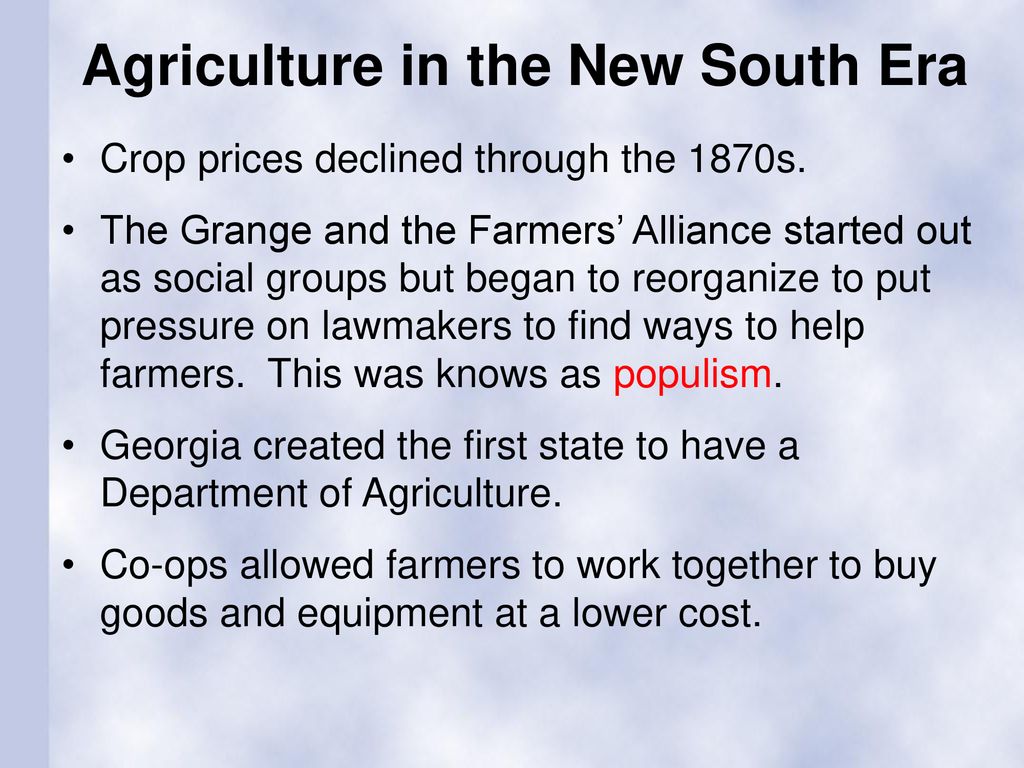 Lesson 1: Economics Of The New South - Ppt Download