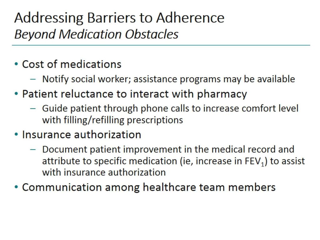 Addressing Barriers to Adherence Beyond Medication Obstacles