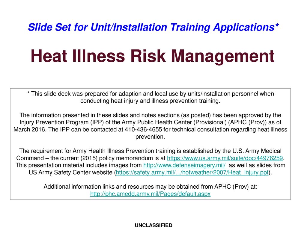 Heat Illness Risk Management ppt download
