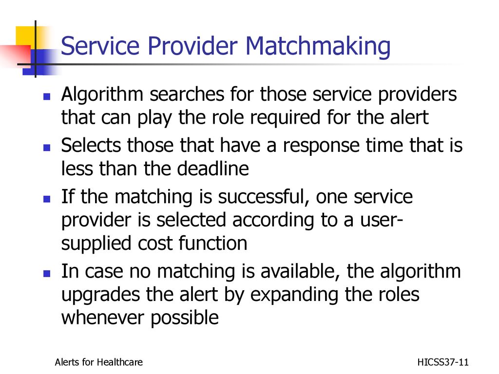 Service Provider Matchmaking