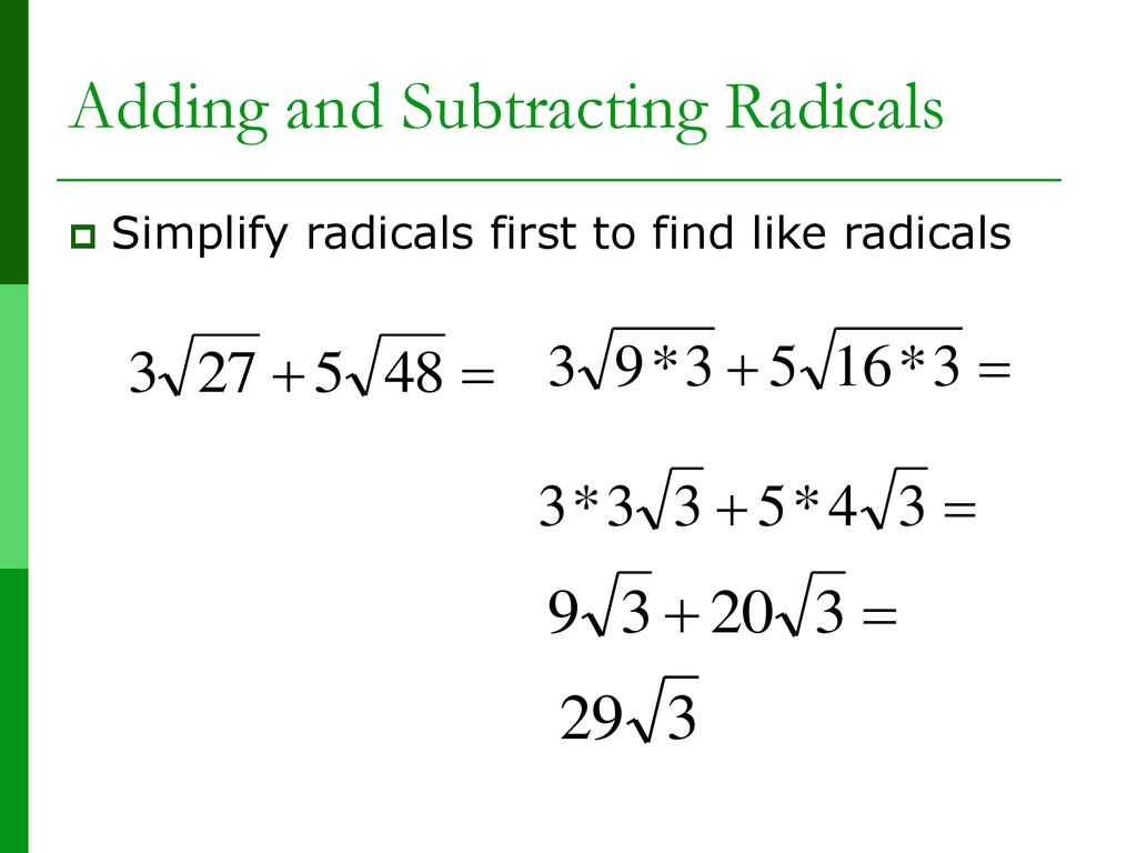 Radical Expressions. - ppt download Within Adding And Subtracting Radicals Worksheet