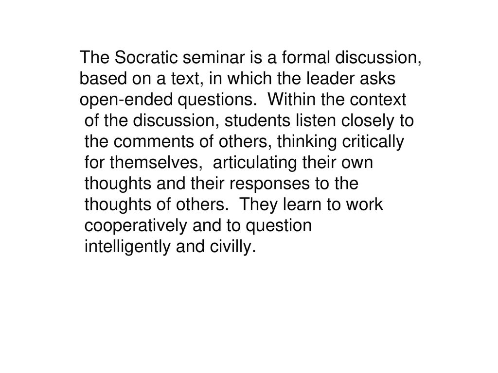 Guide to Socratic Seminar - ppt download