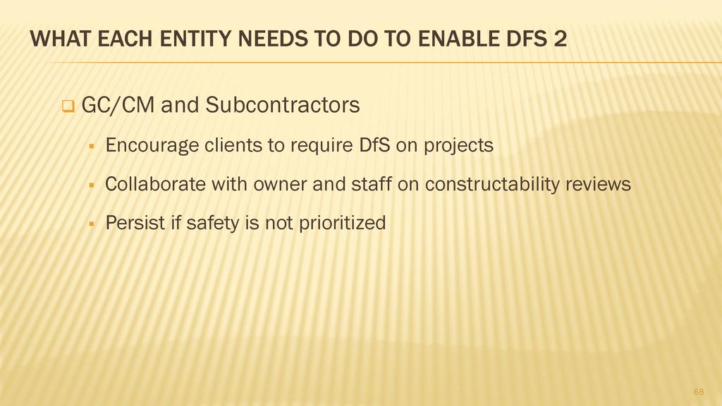 What each entity needs to do to enable DfS 2