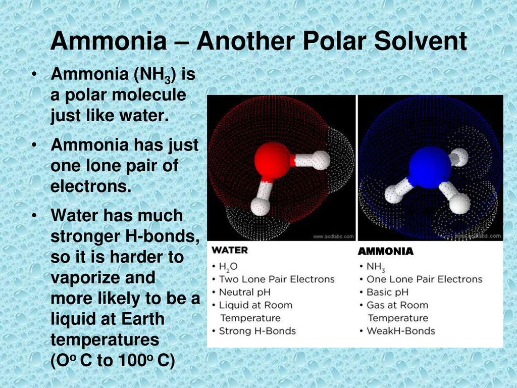 Ammonia – Another Polar Solvent
